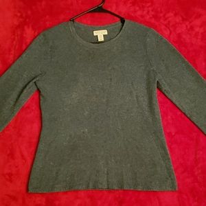 Adrienne Vittadini 2-ply Teal Cashmere Sweater
